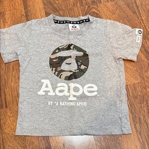 Aape by A Bathing Ape Kids Camouflage Gray T-Shirt